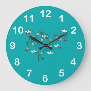 Grande Horloge Ronde Doves in a Tree Wall Clock