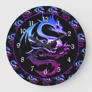Grande Horloge Ronde Dragon de Purple