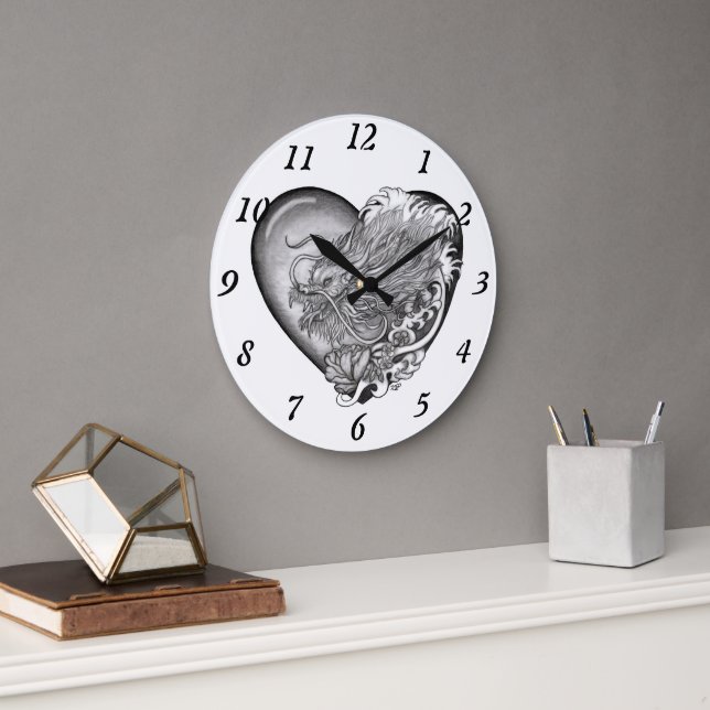 Grande Horloge Ronde Dragon Heart (Bureau)
