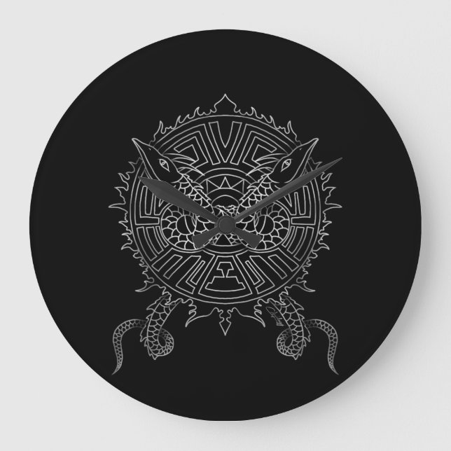Grande Horloge Ronde Dragon Mandala Tattoo Design (Recto)