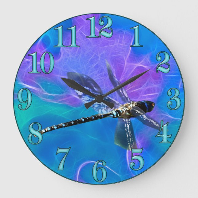 Grande Horloge Ronde Dragonfly Damsel Fly Insect série de cadeaux (Recto)