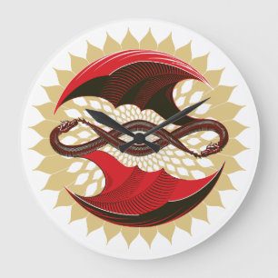 Grande Horloge Ronde Dragons enchaînés