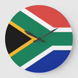 Grande Horloge Ronde Drapeau Afrique du Sud