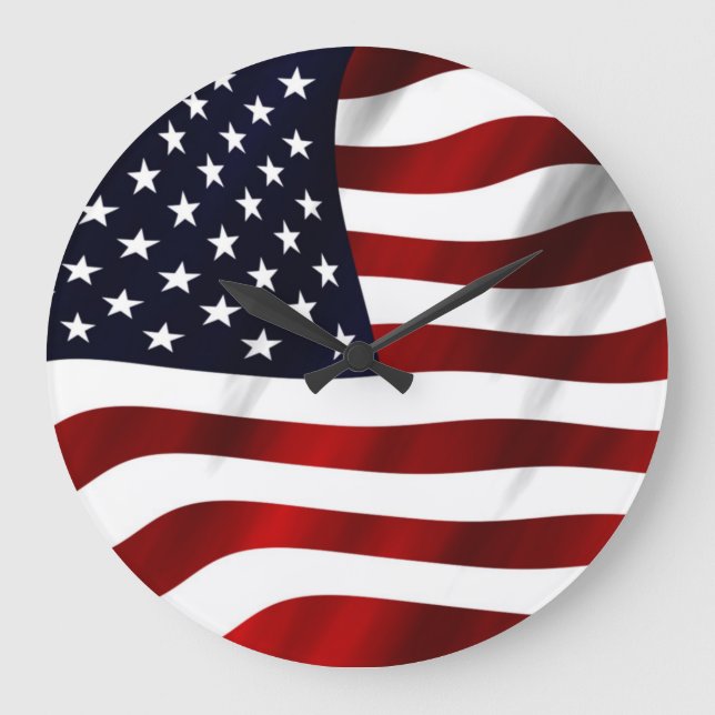 Grande Horloge Ronde Drapeau américain (Recto)