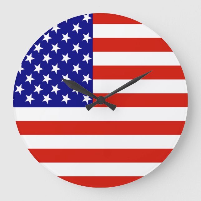 GRANDE HORLOGE RONDE DRAPEAU AMÉRICAIN (Recto)