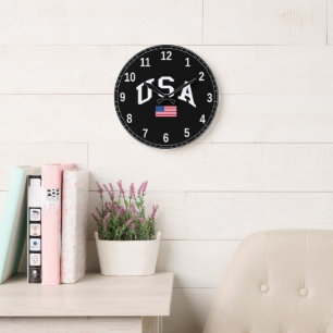 Grande Horloge Ronde Drapeau américain de la fête de l'indépendance pat