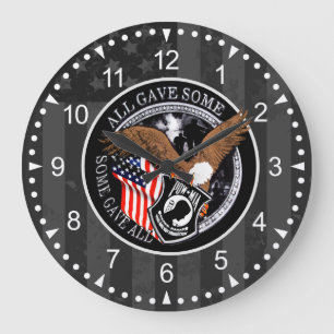 Grande Horloge Ronde Drapeau américain patriotique Aigle
