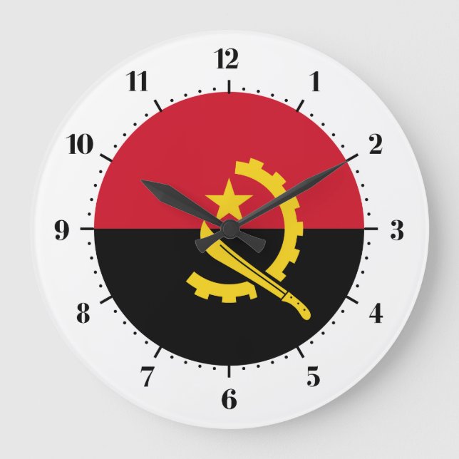 Grande Horloge Ronde Drapeau angolais (Recto)