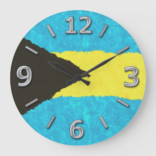GRANDE HORLOGE RONDE DRAPEAU BAHAMAS