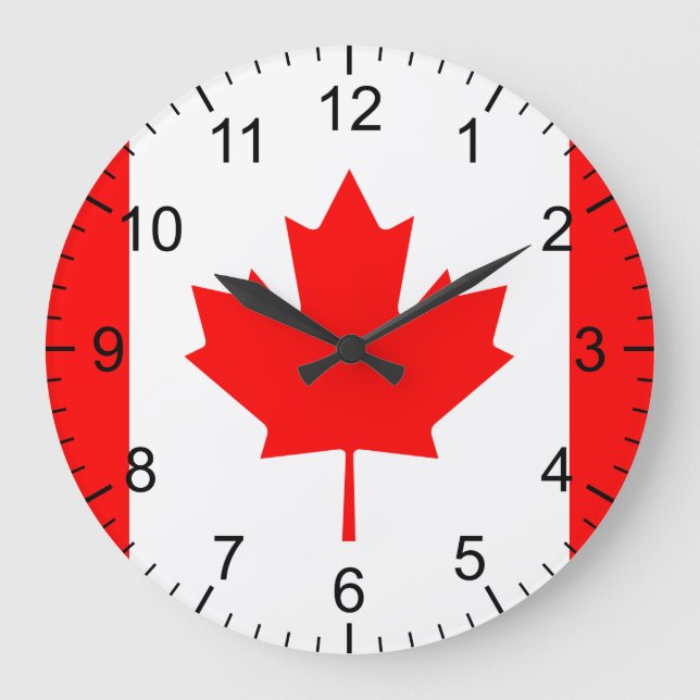 Grande Horloge Ronde Drapeau canadien (Recto)