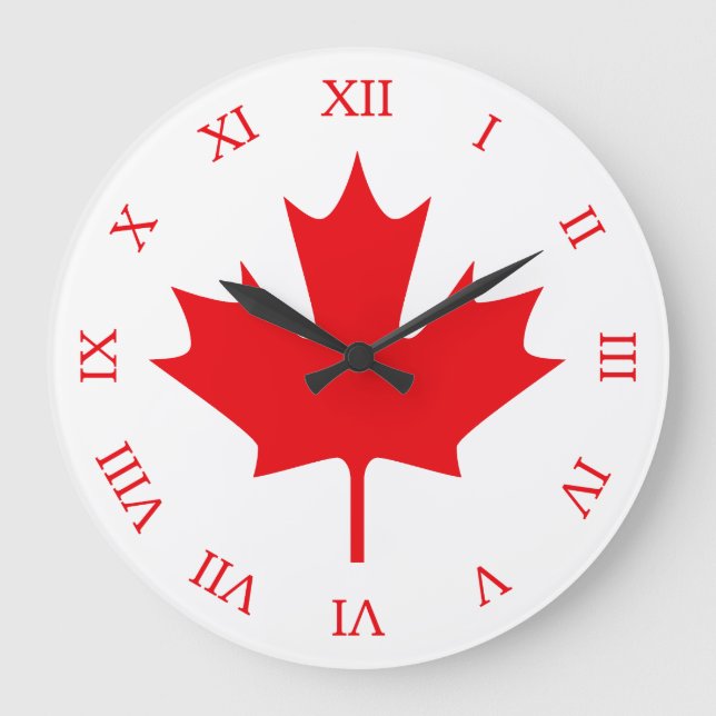 Grande Horloge Ronde Drapeau canadien (Recto)