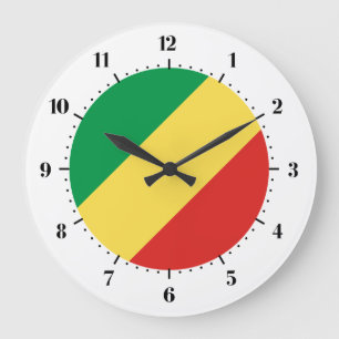 Grande Horloge Ronde Drapeau congolais