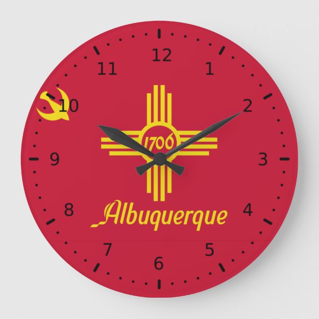 Grande Horloge Ronde Drapeau d'Albuquerque, Nouveau-Mexique (Recto)