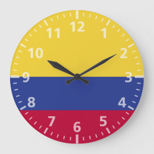 Grande Horloge Ronde Drapeau de la Colombie