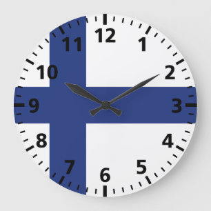 Grande Horloge Ronde Drapeau de la Finlande