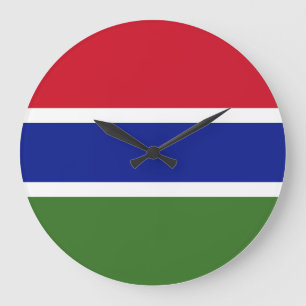 Grande Horloge Ronde Drapeau de la Gambie