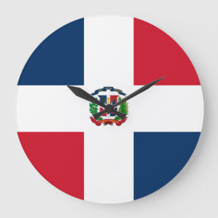 Grande Horloge Ronde Drapeau de la République Dominicaine