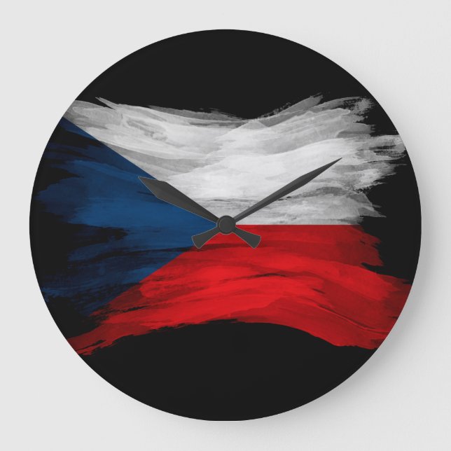 Grande Horloge Ronde Drapeau de la République tchèque bracelet, drapeau (Recto)