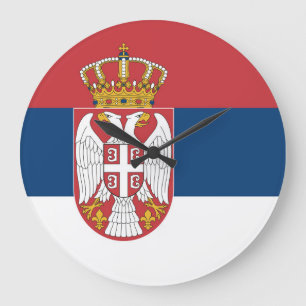 Grande Horloge Ronde Drapeau de la Serbie