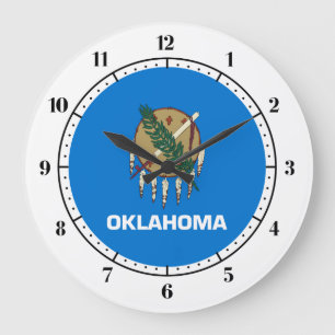Grande Horloge Ronde Drapeau de l'Oklahoma, drapeau d'état américain