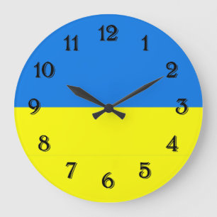 Grande Horloge Ronde Drapeau de l'Ukraine