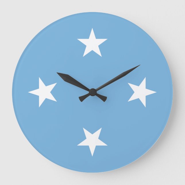 Grande Horloge Ronde Drapeau de Micronésie (Recto)