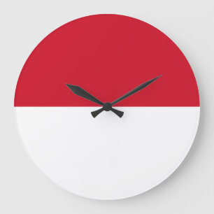 Grande Horloge Ronde Drapeau de Monaco