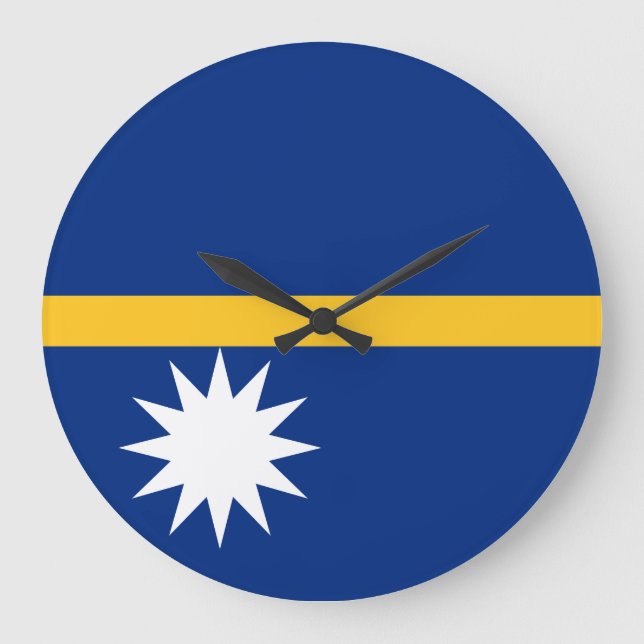 Grande Horloge Ronde Drapeau de Nauru (Recto)