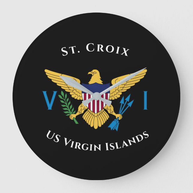 Grande Horloge Ronde Drapeau des îles Vierges américaines St. Croix USV (Recto)