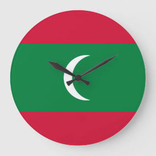 Grande Horloge Ronde Drapeau des Maldives