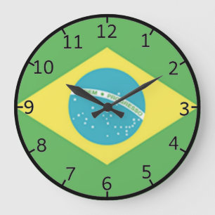 Grande Horloge Ronde Drapeau du Brésil