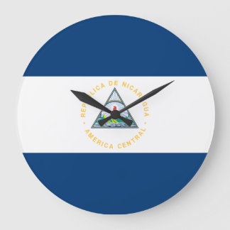 Grande Horloge Ronde Drapeau du Nicaragua