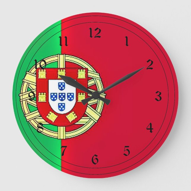 Grande Horloge Ronde Drapeau du Portugal (Recto)