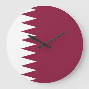 Grande Horloge Ronde Drapeau du Qatar