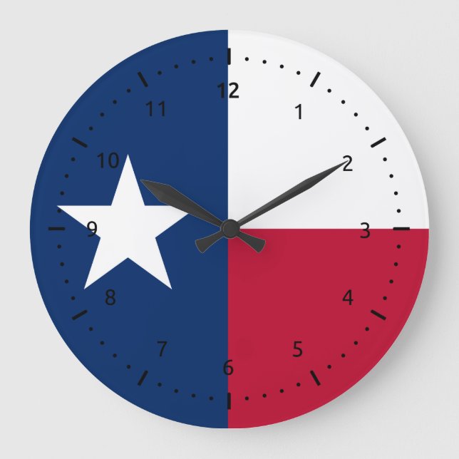 Grande Horloge Ronde Drapeau du Texas, drapeau de l'État américain (Recto)