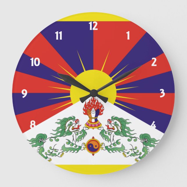 Grande Horloge Ronde drapeau du tibet (Recto)