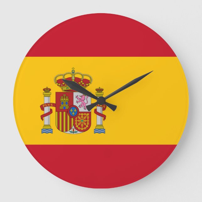Grande Horloge Ronde Drapeau Espagne (Recto)