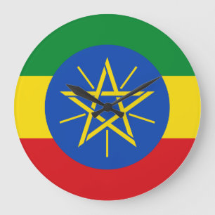 Grande Horloge Ronde Drapeau éthiopien