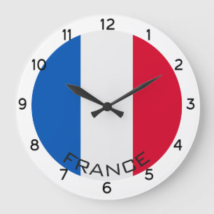 Grande Horloge Ronde Drapeau France