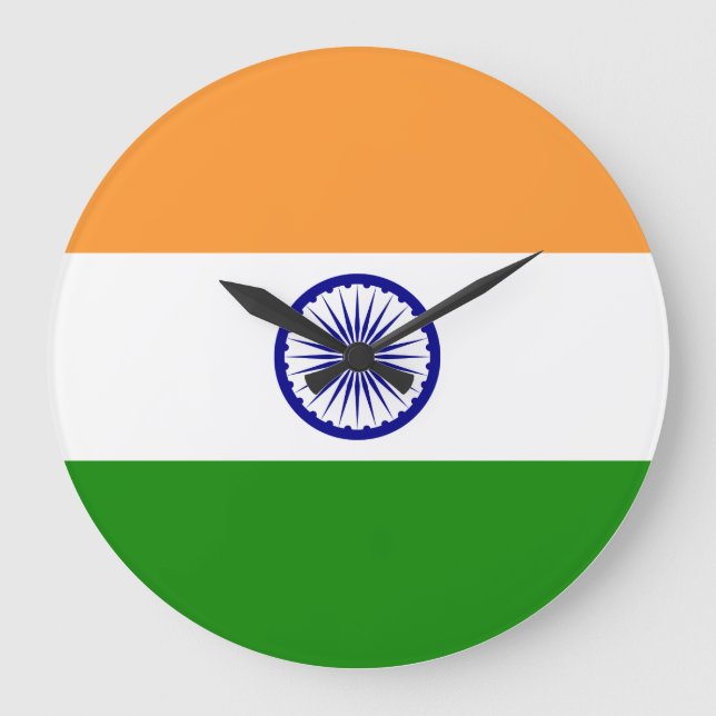 Grande Horloge Ronde Drapeau indien (Recto)