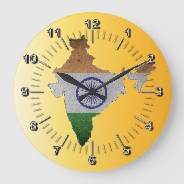 Grande Horloge Ronde drapeau indien (Recto)