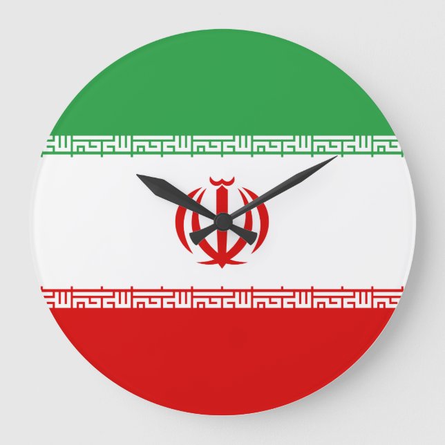 Grande Horloge Ronde Drapeau Iran (Iran) (Recto)