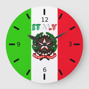Grande Horloge Ronde Drapeau italien
