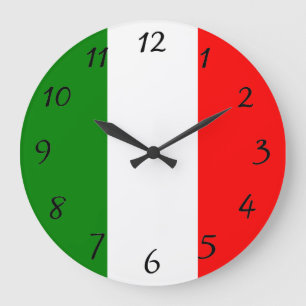 Grande Horloge Ronde Drapeau italien de d'Italia Tricolore de l'Italie