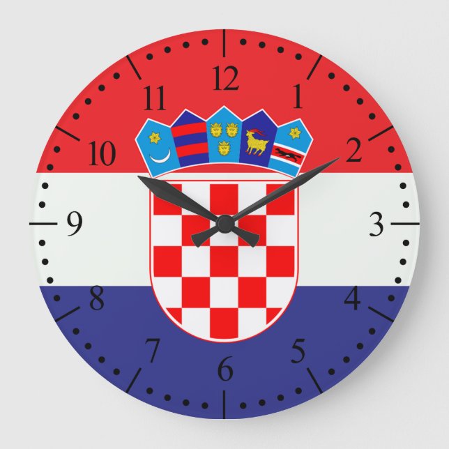 Grande Horloge Ronde Drapeau national croate Cadeaux patriotiques (Recto)