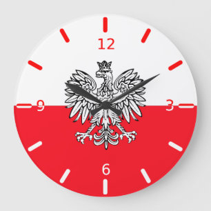 Grande Horloge Ronde Drapeau polonais