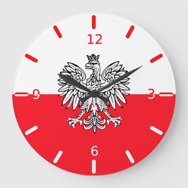 Grande Horloge Ronde Drapeau polonais (Recto)