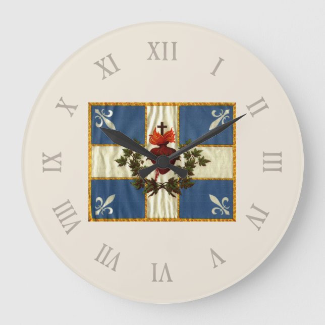 Grande Horloge Ronde Drapeau Québec antique Carillon Sacré-Cœur (Recto)