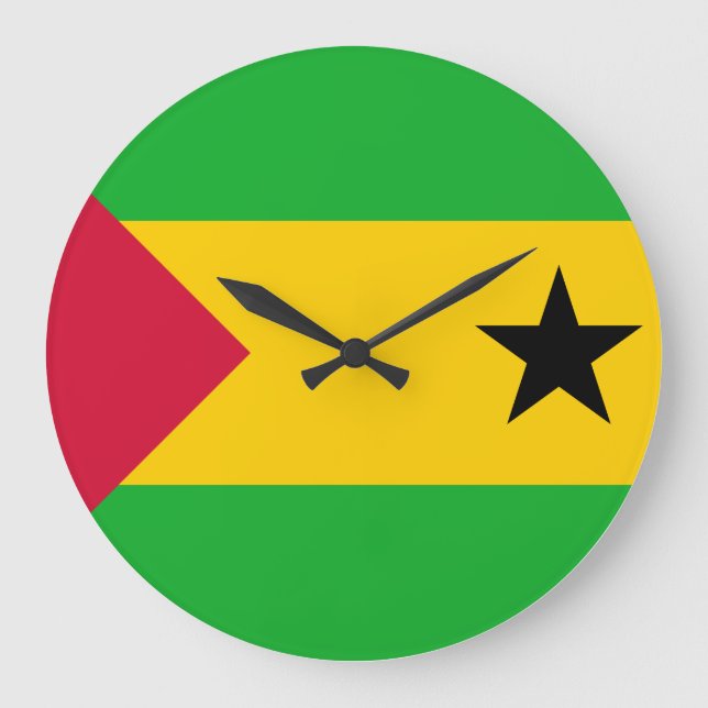 Grande Horloge Ronde Drapeau Sao Tomé-et-Principe (Recto)