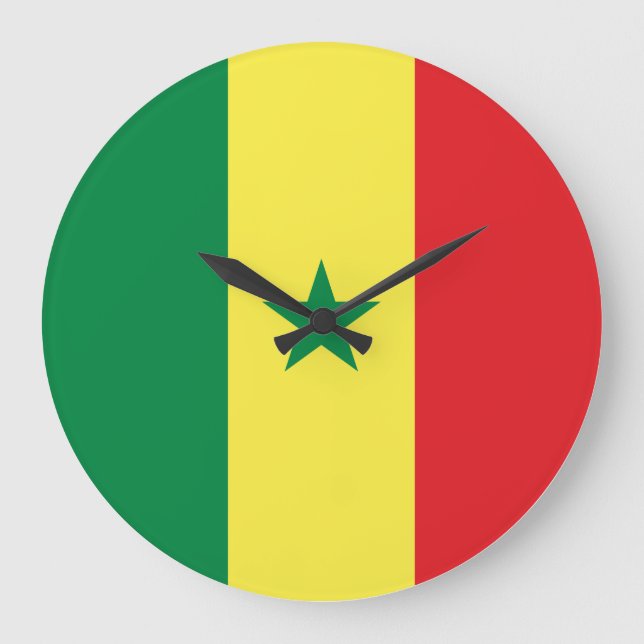 Grande Horloge Ronde Drapeau sénégalais (Recto)